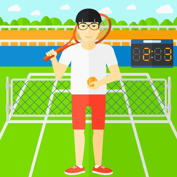 Gran jugador de tenis . — Vector de stock