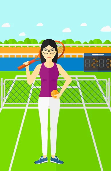 Gran jugador de tenis . — Vector de stock