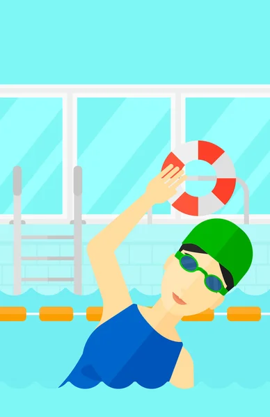 Plavec trénink v bazénu. — Stockový vektor
