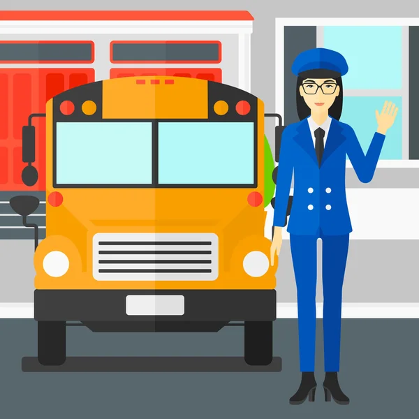 Conductor de autobús escolar . — Vector de stock