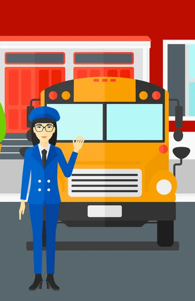 Chauffeur d'autobus scolaire . — Image vectorielle