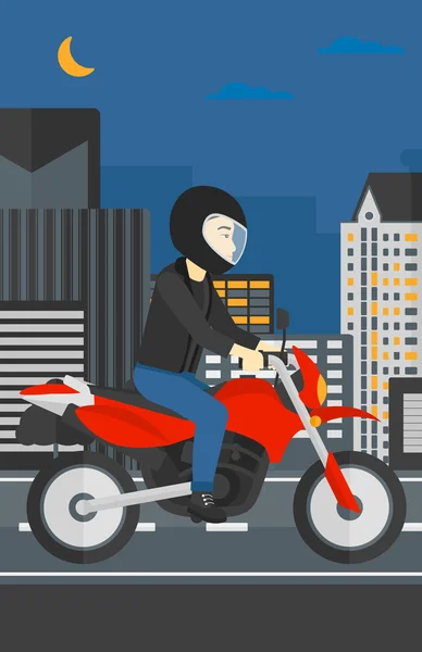 Man riding motorcycle. — Stock Vector