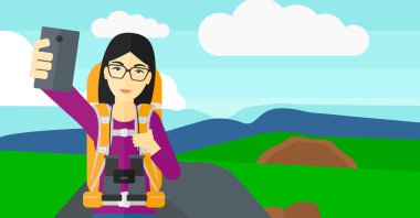 Backpckaer yapım selfie.