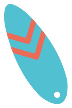 Modern renkli sörf tahtası.