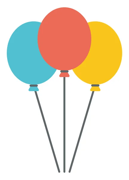 Colourful birthday or party balloons. — Stock Vector