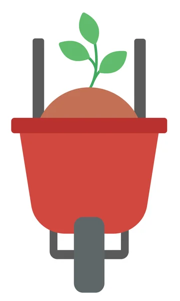 Wheelbarrow with sand and sprout. — Stock Illustration Wheelbarrow with sand and sprout. Royalty Free Stock Illustrations