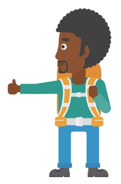 Genç adam otostop çekiyor..