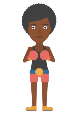 Kendine güvenen boksör eldivenleri.