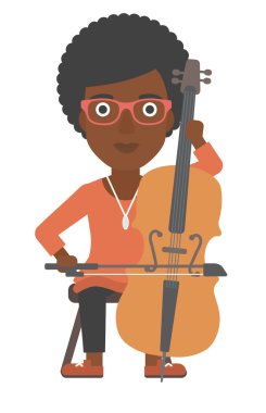 kadın oynarken viyolonsel.