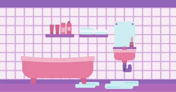 Hintergrund undichter Waschbecken im Badezimmer. — Stockvektor