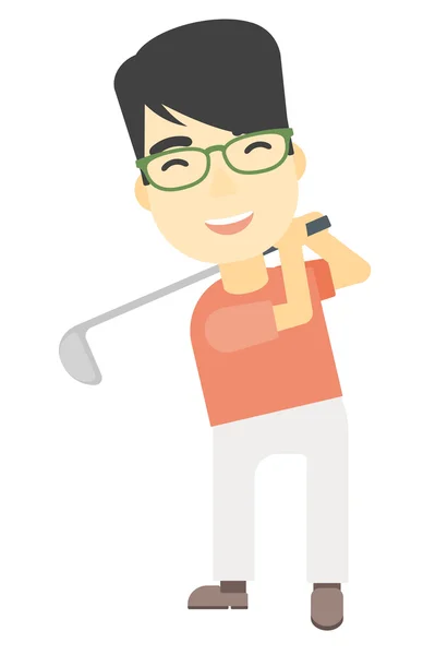 Golfspeler raken van de bal. — Stockvector