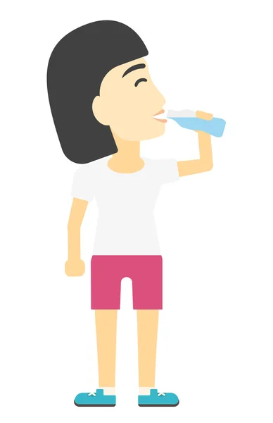 Vrouw die water drinkt. — Stockvector