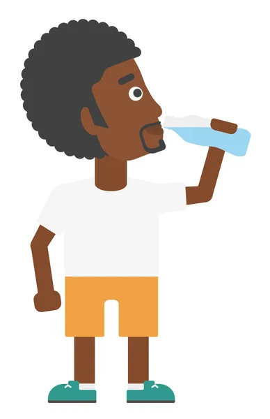 Hombre agua potable. — Vector de stock