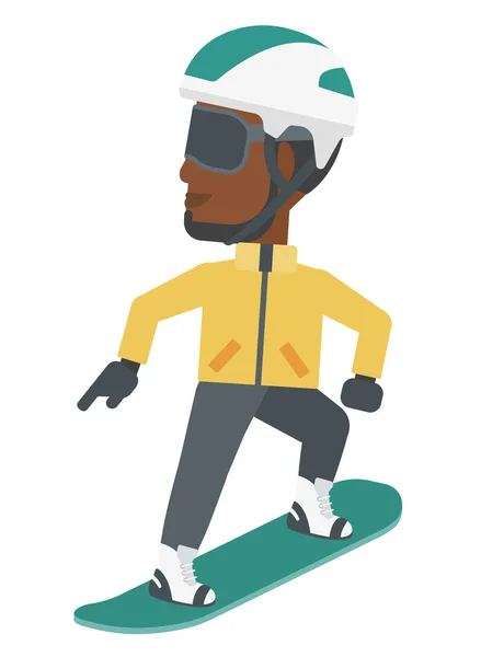 Junger Mann beim Snowboarden. — Stockvektor