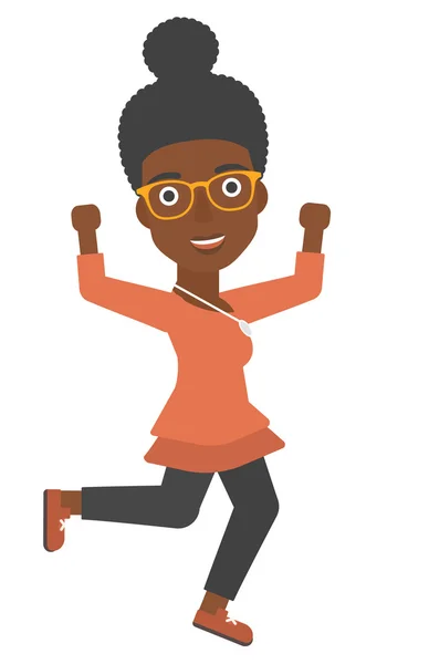 Mujer de negocios exitosa corriendo — Vector de stock