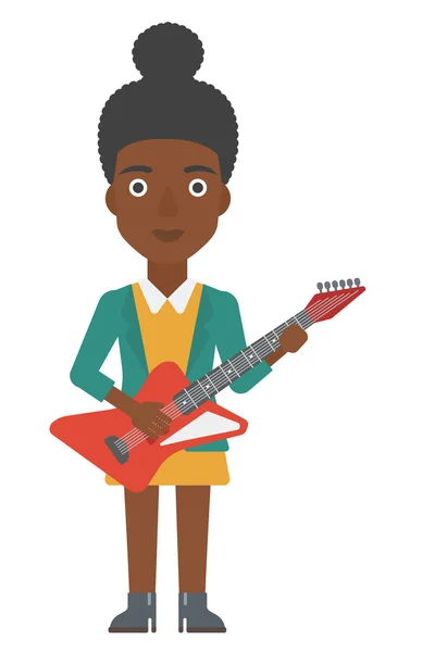 Musician playing electric guitar. — Stock Vector