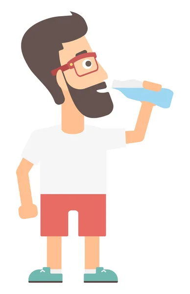 Hombre agua potable. — Vector de stock