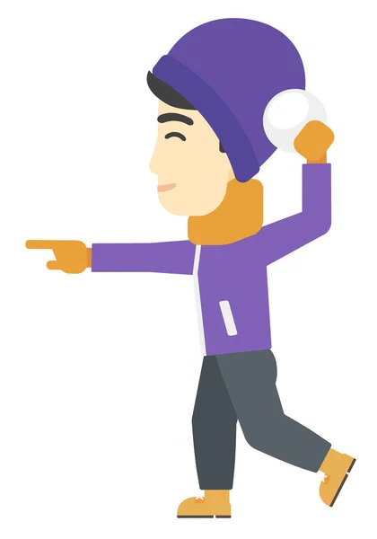 Man playing in snowballs. — Stock Illustration Man playing in snowballs. Royalty Free Stock Illustrations