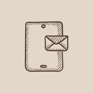 İleti kroki simgesi ile dijital tablet.