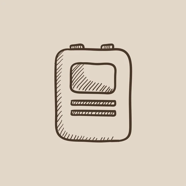 Hart defibrillator schets pictogram. — Stockvector