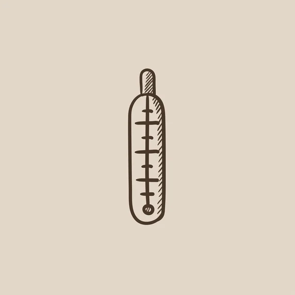 Skizzensymbol für medizinisches Thermometer. — Stockvektor