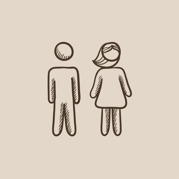 Icône de croquis de couple . — Image vectorielle