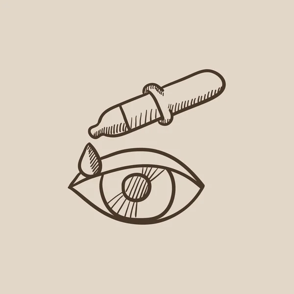 Pipette et icône du croquis des yeux . — Image vectorielle