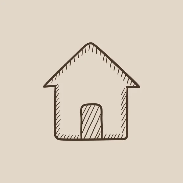 Hus skiss ikon. — Stock vektor