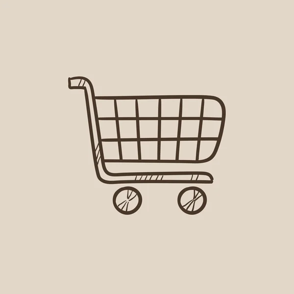 Shopping cart schets pictogram. — Stockvector