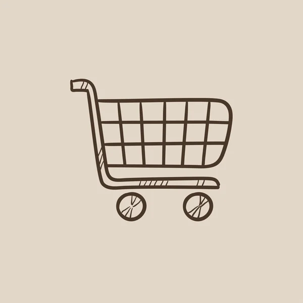 Icono del boceto del carrito de compras . — Archivo Imágenes Vectoriales