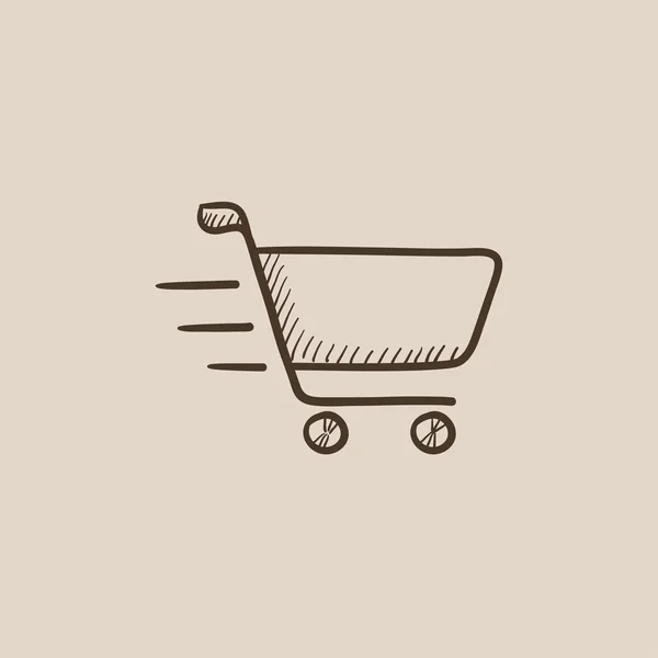 Shopping cart sketch icon. — Stock Vector