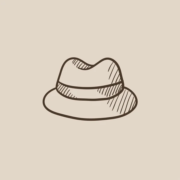 Icono clásico del bosquejo sombrero . — Archivo Imágenes Vectoriales
