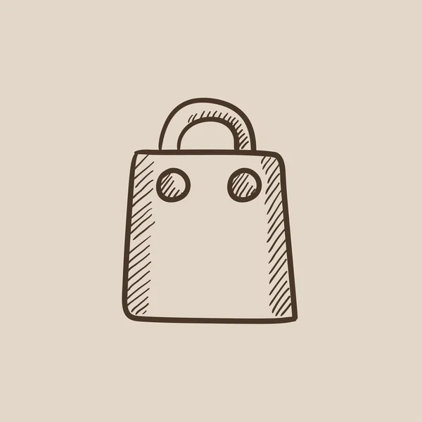 Σκίτσο εικονίδιο τσάντα για ψώνια. — Διανυσματικό Αρχείο