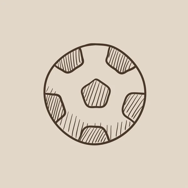 Bola de fútbol icono de boceto . — Vector de stock