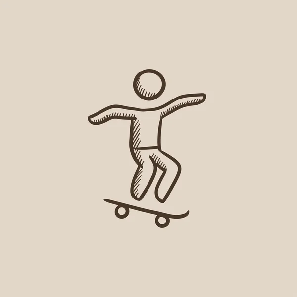 Mann auf Skateboard unterwegs. — Stockvektor