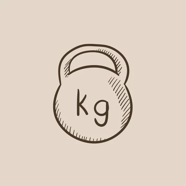 Kettlebell icono del boceto . — Vector de stock