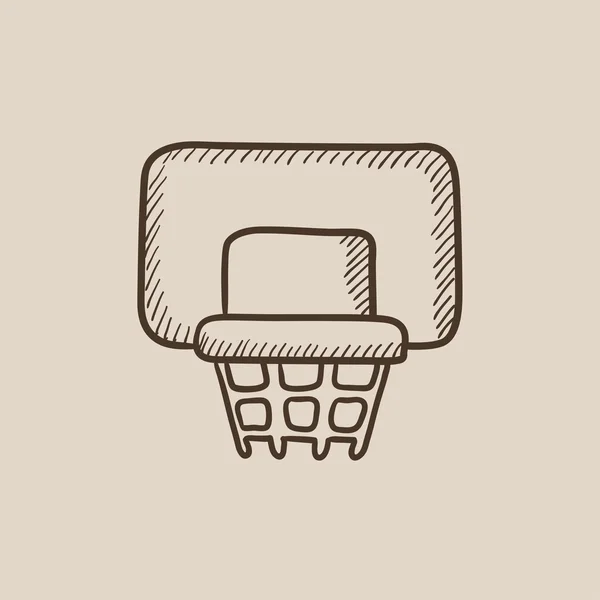 Boceto de aro de baloncesto icono . — Vector de stock