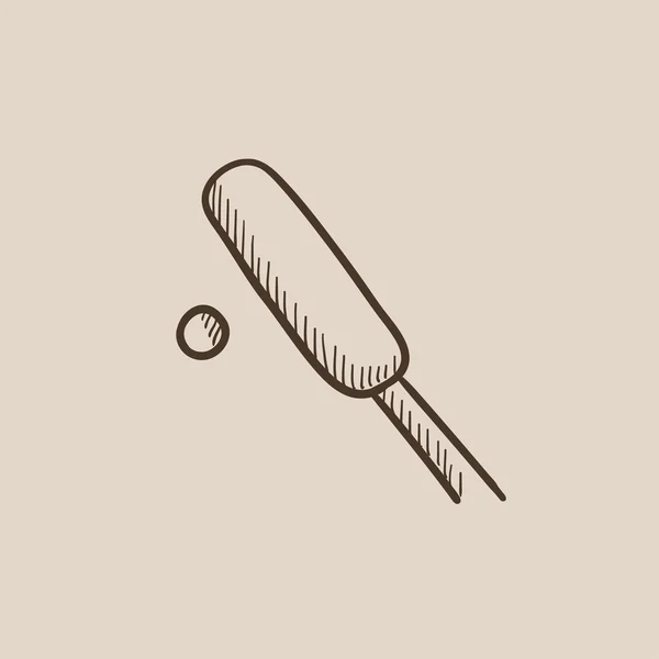 Icône de croquis de cricket . — Image vectorielle