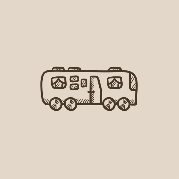 Motorhome icono del boceto . — Vector de stock