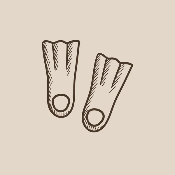 Icône de croquis de palmes . — Image vectorielle