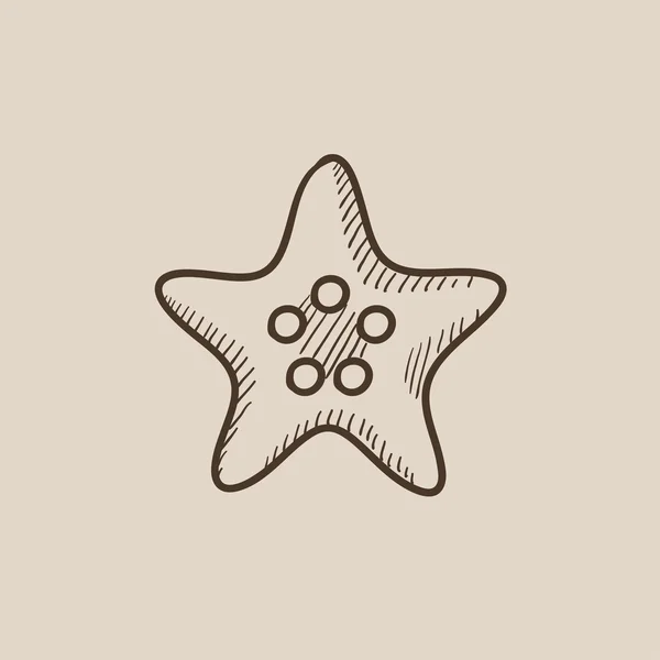 Starfish schets pictogram. — Stockvector