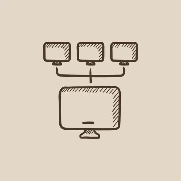 Computernetzwerk-Ikone. — Stockvektor