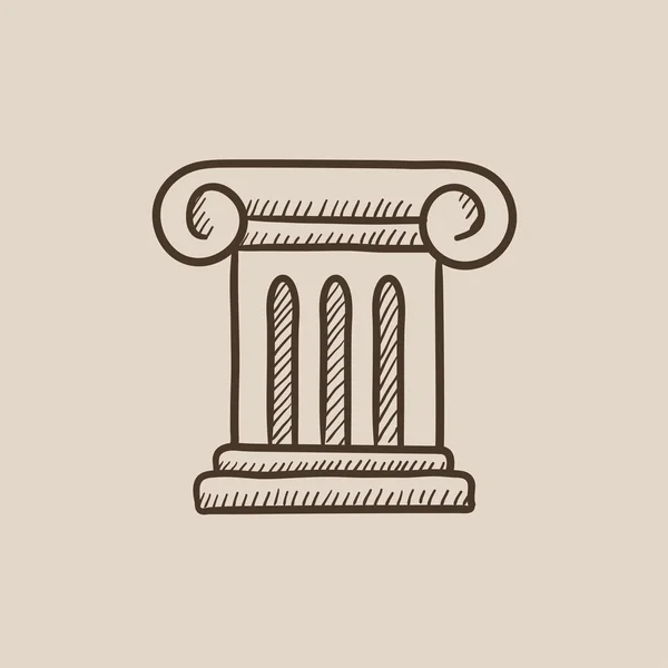 Ancient column sketch icon. — Stock Vector