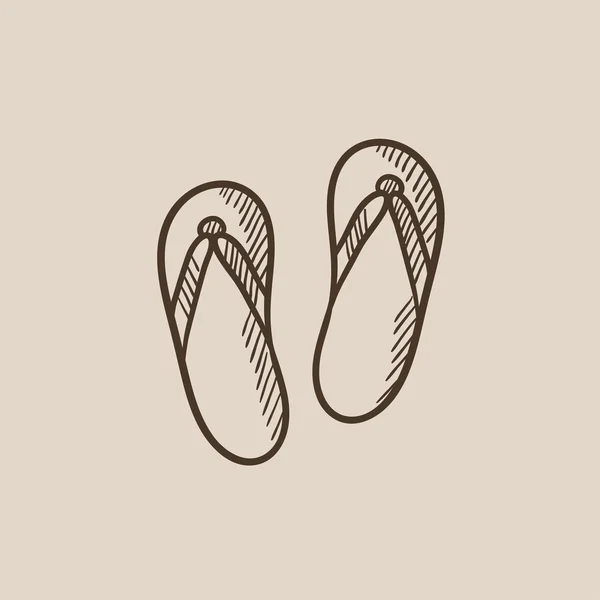 Pantoufle de plage icône croquis . — Image vectorielle