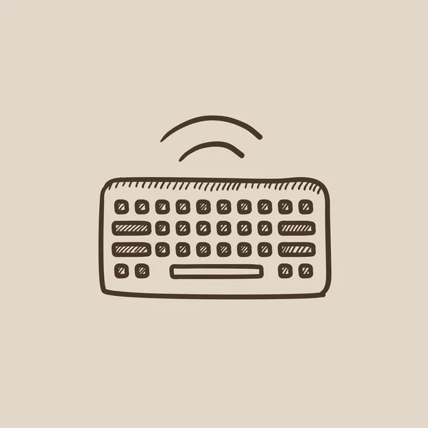 Wireless keyboard sketch icon. — Stock Vector