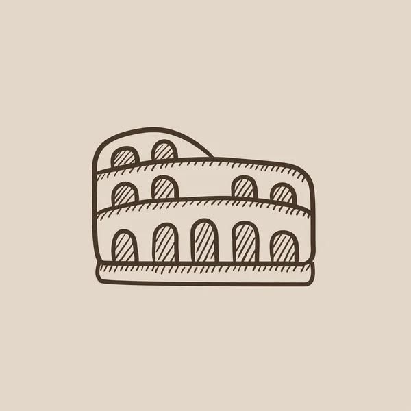 Icono del boceto del Coliseo . — Archivo Imágenes Vectoriales