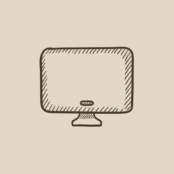 Monitor icono de boceto . — Archivo Imágenes Vectoriales