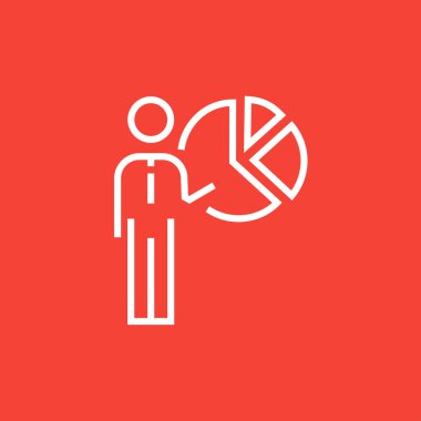 Pasta grafiği çizgi kutsal kişilerin resmi vasıl işaret eden işadamı.