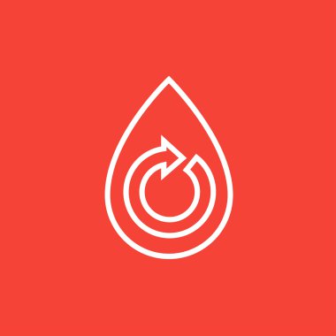 Su damlası ile dairesel ok satırı simgesi.