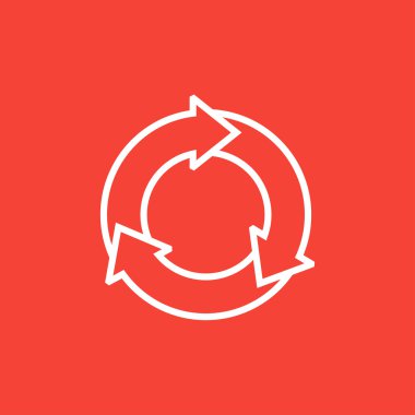 Oklar daire satırı simgesi.